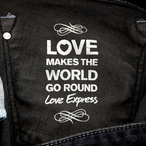 Express Stella Regular Fit Low Rise Blue Brown Denim Whisker Jeans Size 8R 34/33 - Picture 10 of 15